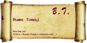 Bums Tomaj névjegykártya